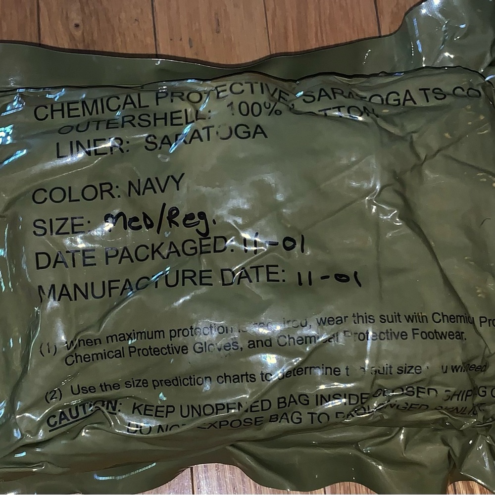 Authentic Chemical Protective Trousers Pants, 100% Cotton. Sz Med/Reg. Navy Blue